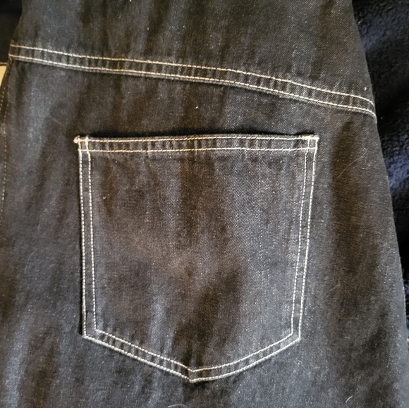 Vintage Black Denim Button Up Shirt Jacket sz L and pants 14 Spanner women - Picture 10 of 11